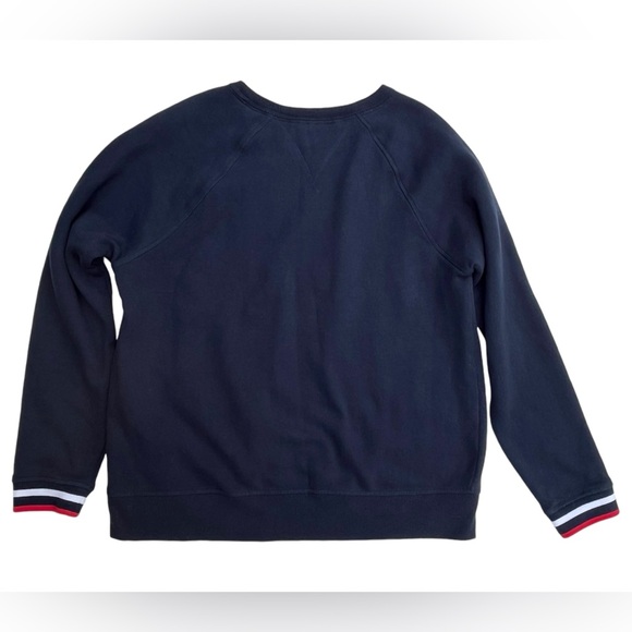 Women’s navy blue Tommy Hilfiger crew neck sweatshirt with raised logo size L - Picture 3 of 10